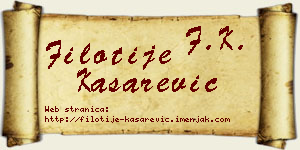Filotije Kašarević vizit kartica